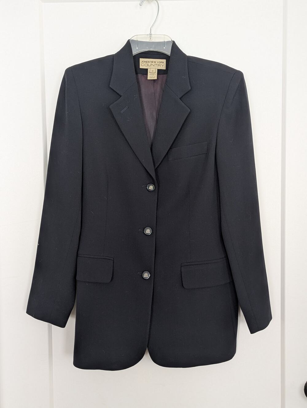 Jones New York Country Vtg 100% Wool Blazer Jacket sz 10 dark academia